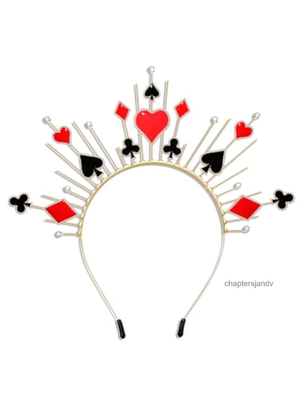 Halloween Queen Heart Poker Card Halo Crown Headband Cosplay Hair Accessory